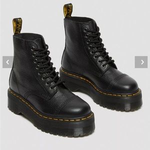 DOC MARTEN SINCLAIR MILLED NAPPA LEATHER PLATFORM BOOTS